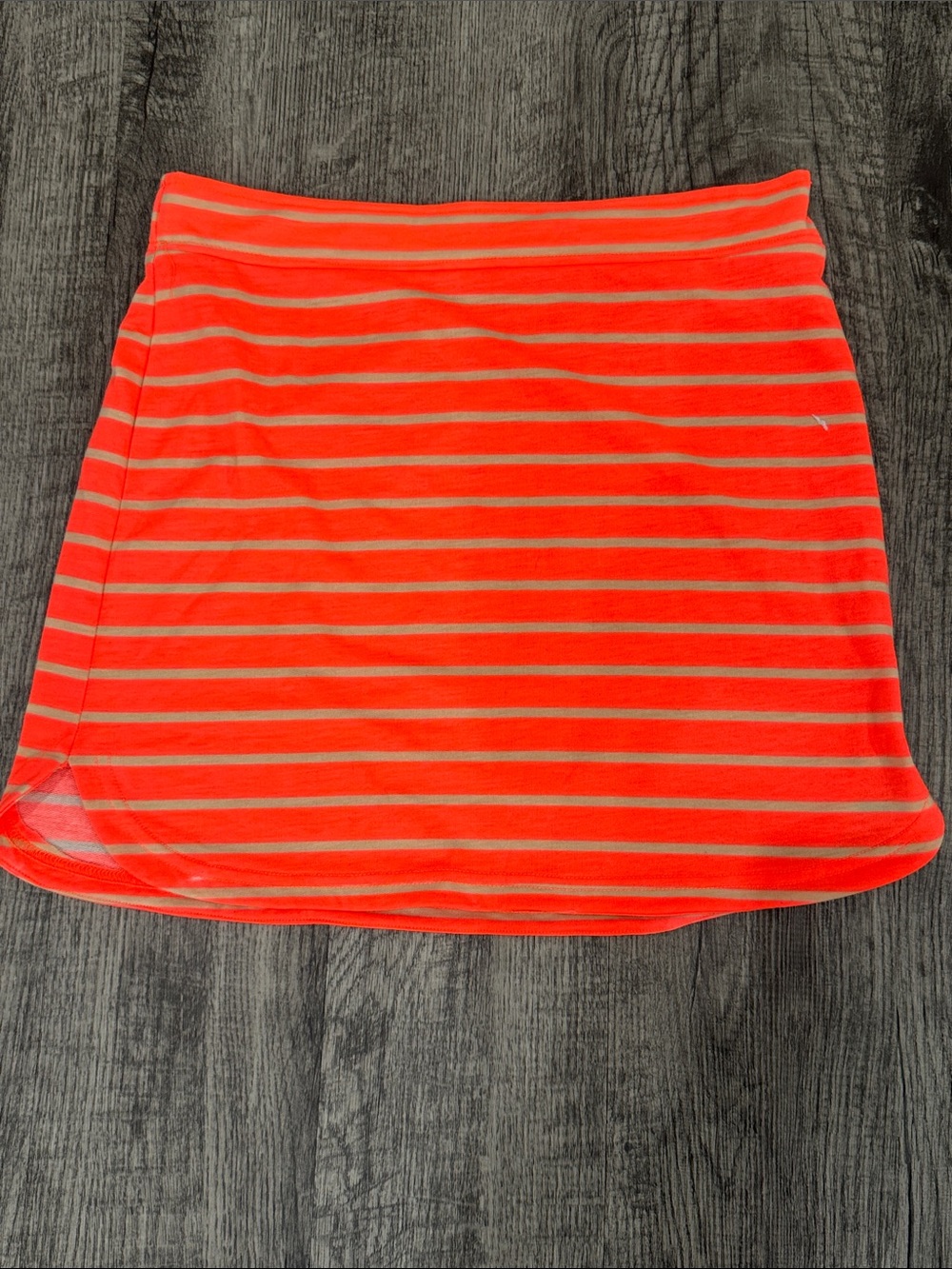 Gianni Bini Bright Orange and Cream Striped Mini Skirt
